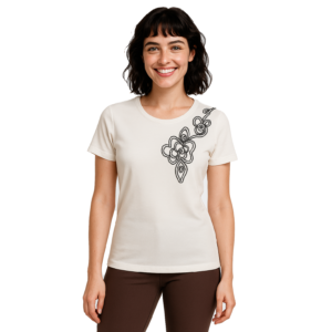 PLAYERA CON ESTAMPADO TEJIDO JY009