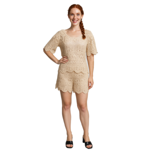 CONJUNTO TEJIDO SHORT Y BLUSA  FF003