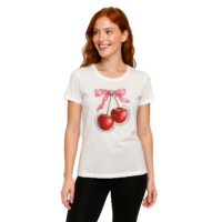 PLAYERA CEREZAS Y BRILLOS BAI006