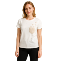 PLAYERA CON APLICACION Y TEJIDO BAI007