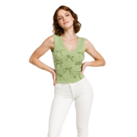 TOP DAMA TEJIDO CON MOÑOS ZH004