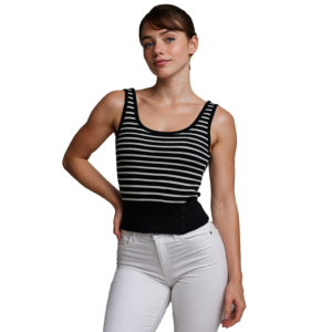 TOP DAMA TEJIDO CON RAYAS ZH003