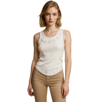 TOP DAMA TEJIDO CON FLORES ZH005