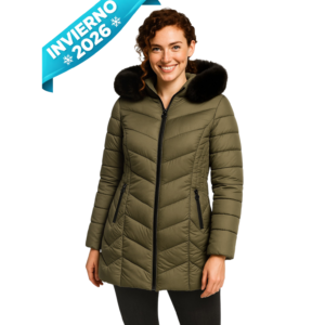 CHAMARRA LARGA DAMA NYLON MOD: JE0201D