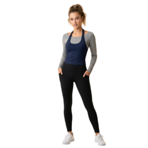 Blusa Deportiva con Mangas Largas y Top Halter Y185H7