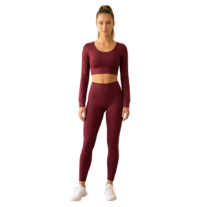 Blusa Deportiva Crop Top de Manga Larga Y215H58