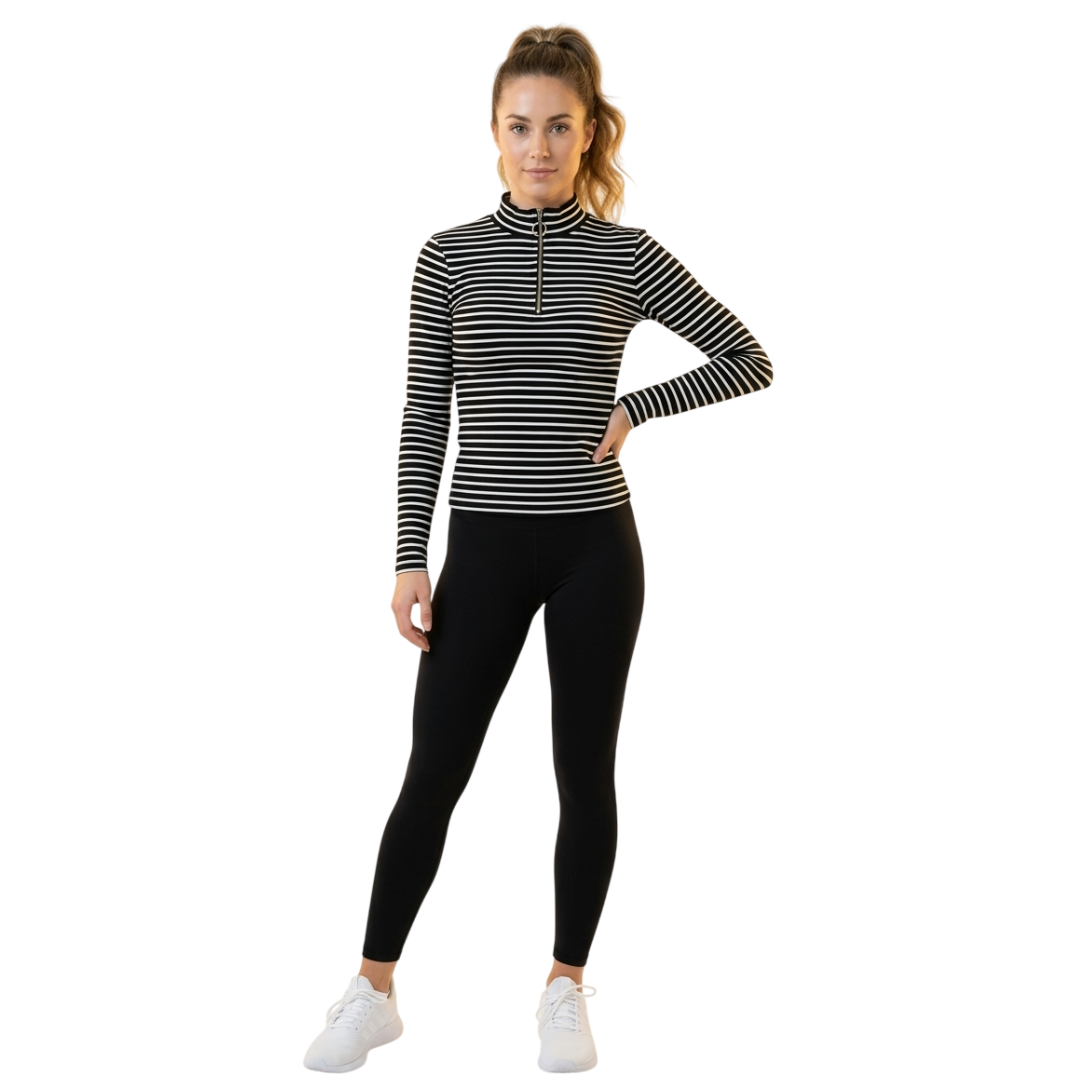 Blusa Deportiva de Rayas con Cuello Alto Y168H22