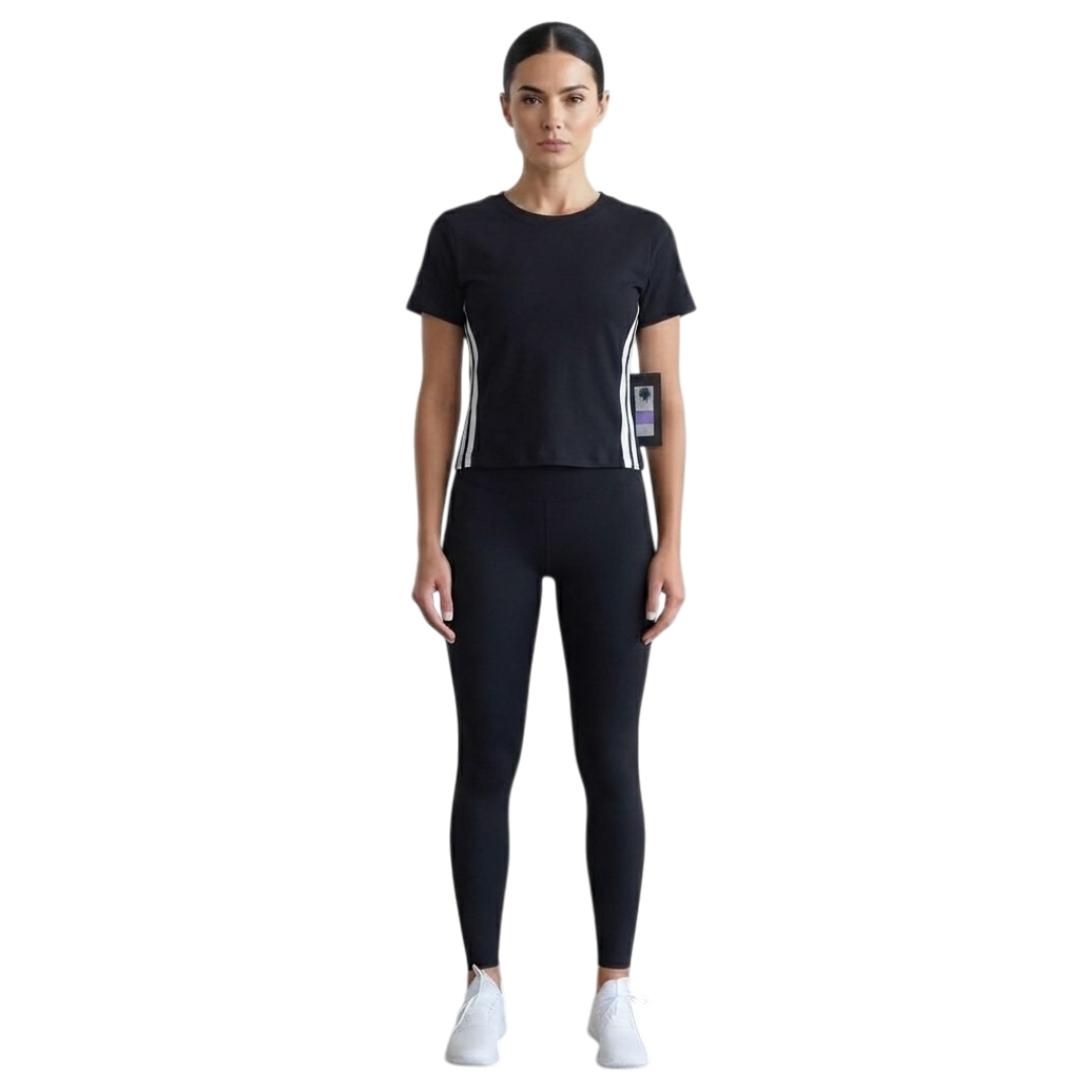 Playera Deportiva Básica de Manga Corta con Franjas Laterales Y168B71