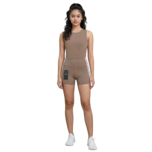Short Deportivo Ajustado de Tiro Alto con Franjas Laterales Y175G48