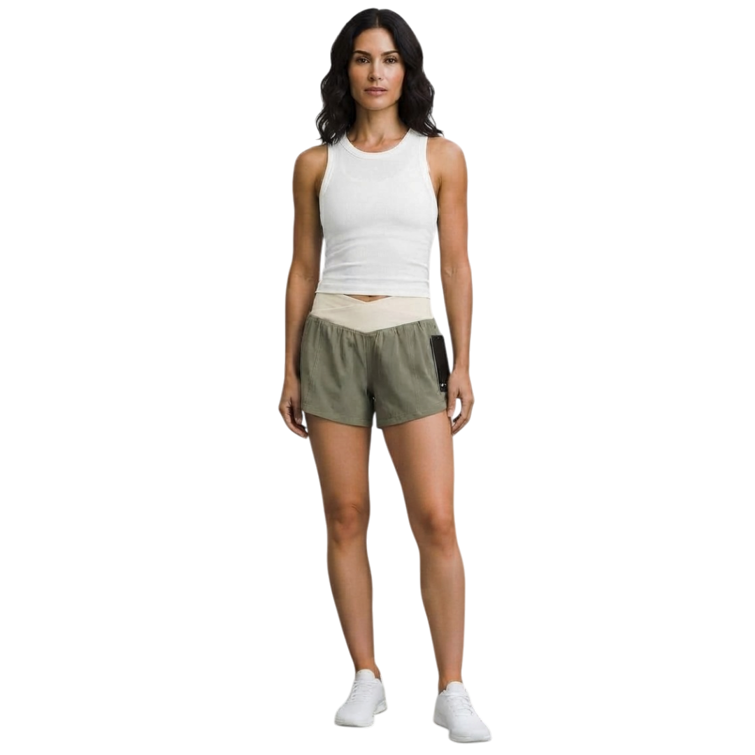 Short Deportivo con Pretina Cruzada en V para Mujer Y205G45