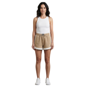 Short Deportivo de Felpa Estilo Retro con Cordón y Ribetes Y295G40